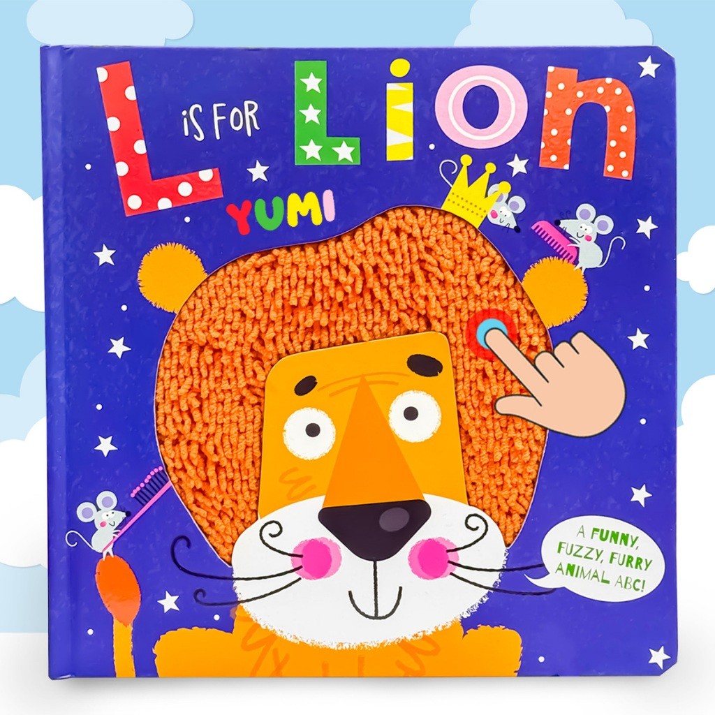Livro Infantil Bebê Toque E Sinta Alfabeto em Inglês L Is For Lion - Livro Para