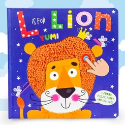 Livro Infantil Bebê Toque E Sinta Alfabeto em Inglês L Is For Lion - Livro Para Bebê Sensorial Texturas