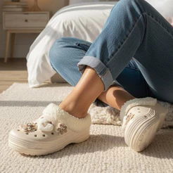 Babuche com Pelúcia e Acessórios Removíveis - Inverno - Yvate Feminino CREEDGRIF