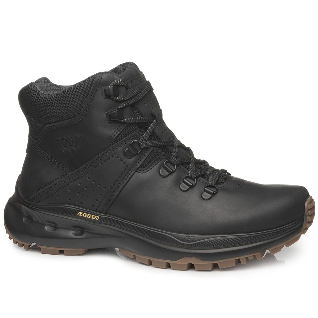Bota Trekking Pegada Masculina em Couro Preta 150405-05
