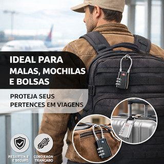 Cadeado Senha Cabo Aço Mala Viagem Anti-Furto Bagagem (YONG1220 SHOP)