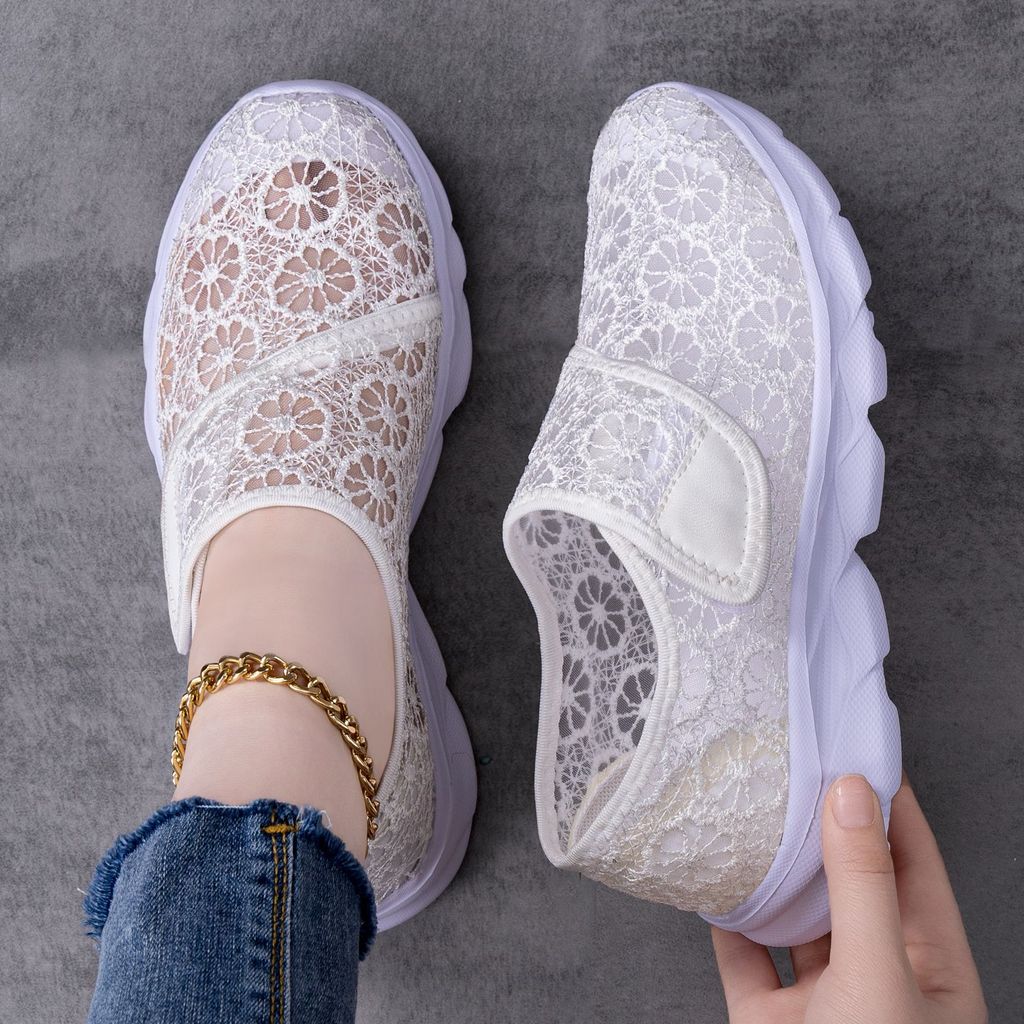 Sapatos femininos estilo europeu americano Cross-Border sapatos femininos verão oco malha sapatos casuais pessoas pregui