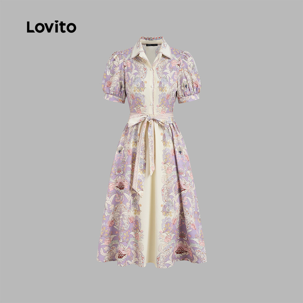 Lovito Vestido Boho com Renda para a Primavera/Verão Bordado DRK8P1D564 · foto 2
