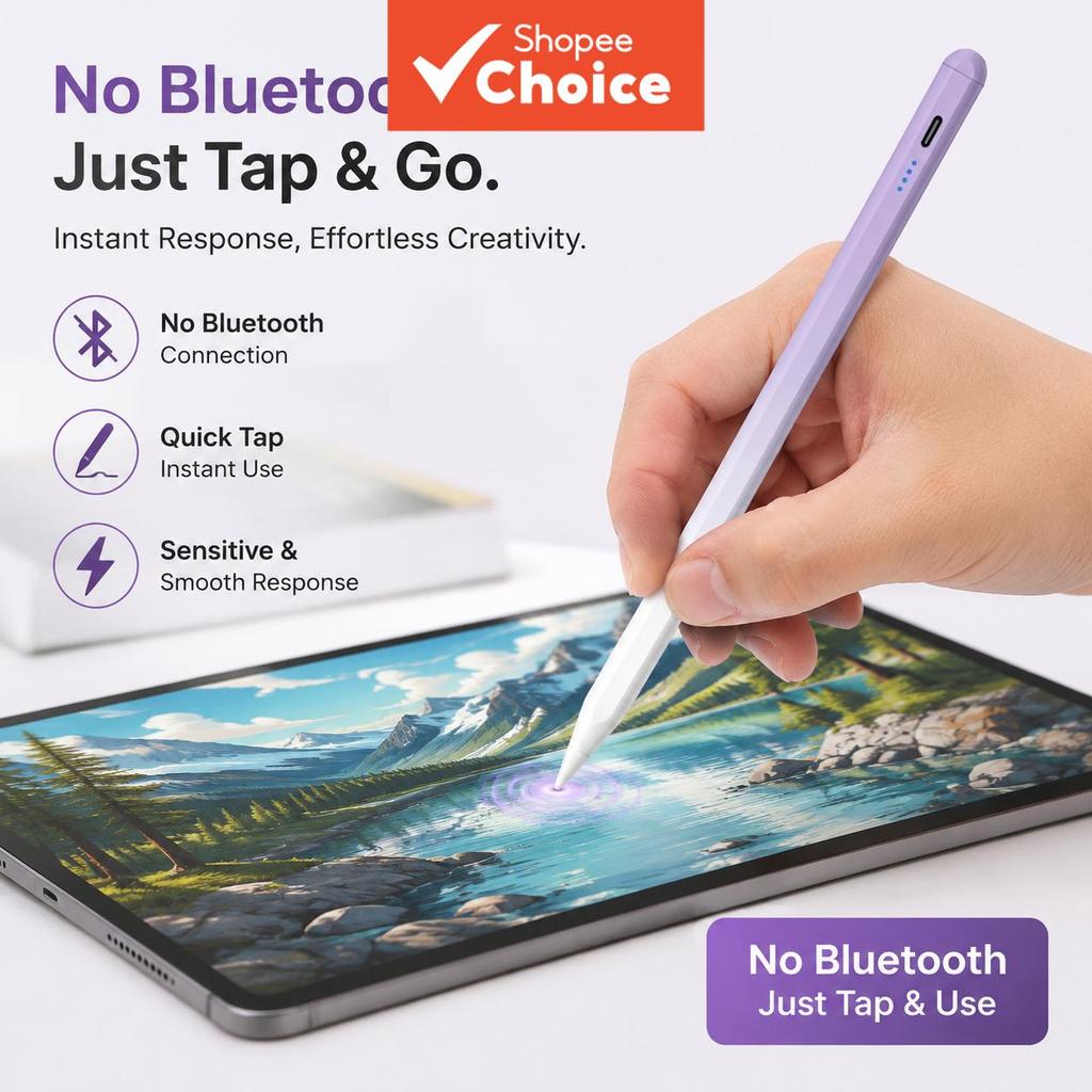 Caneta Universal Touch para Tablets e Smartphones, compatível com Apple Pencil 1