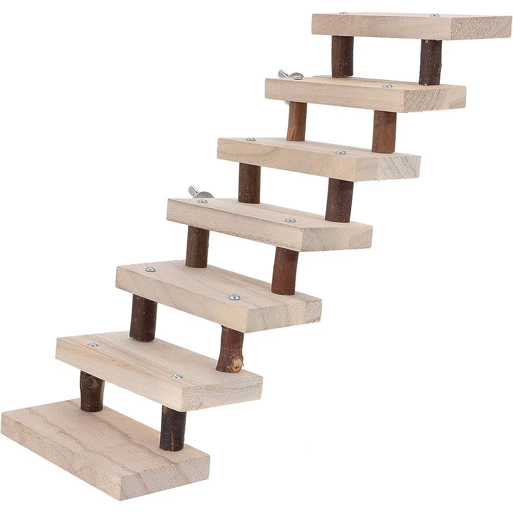 NUOBESTY Plataforma de Escada de Madeira para Pequenos Animais, Brinquedo de Escalada para Gaiola de Porquinho-da-Índia,
