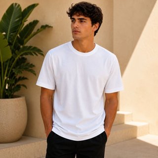 Camiseta Básica Masculina Manga Curta Branca Premium Lis Gola Redonda Conforto Dia A Dia Trabalho