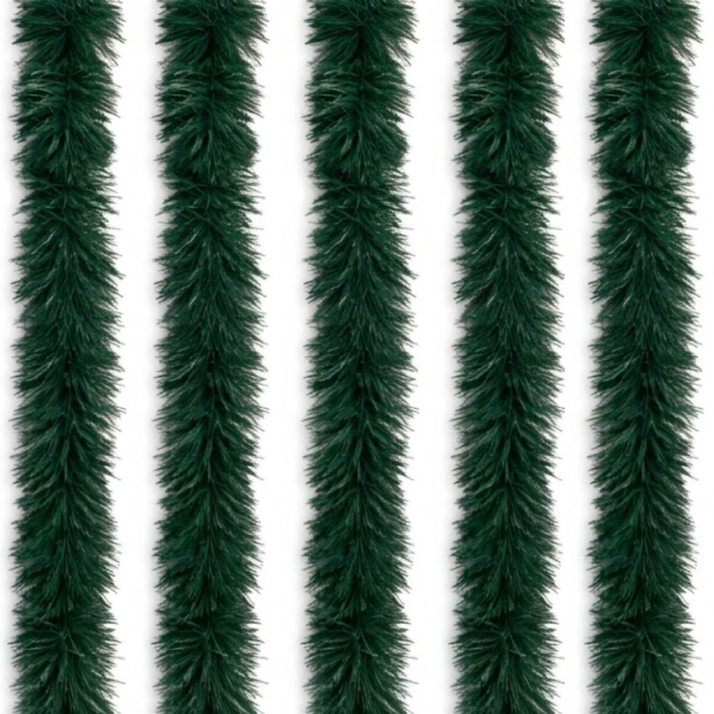 Kit 5 Festão De Natal Verde Escuro 2m Flexível Decoração