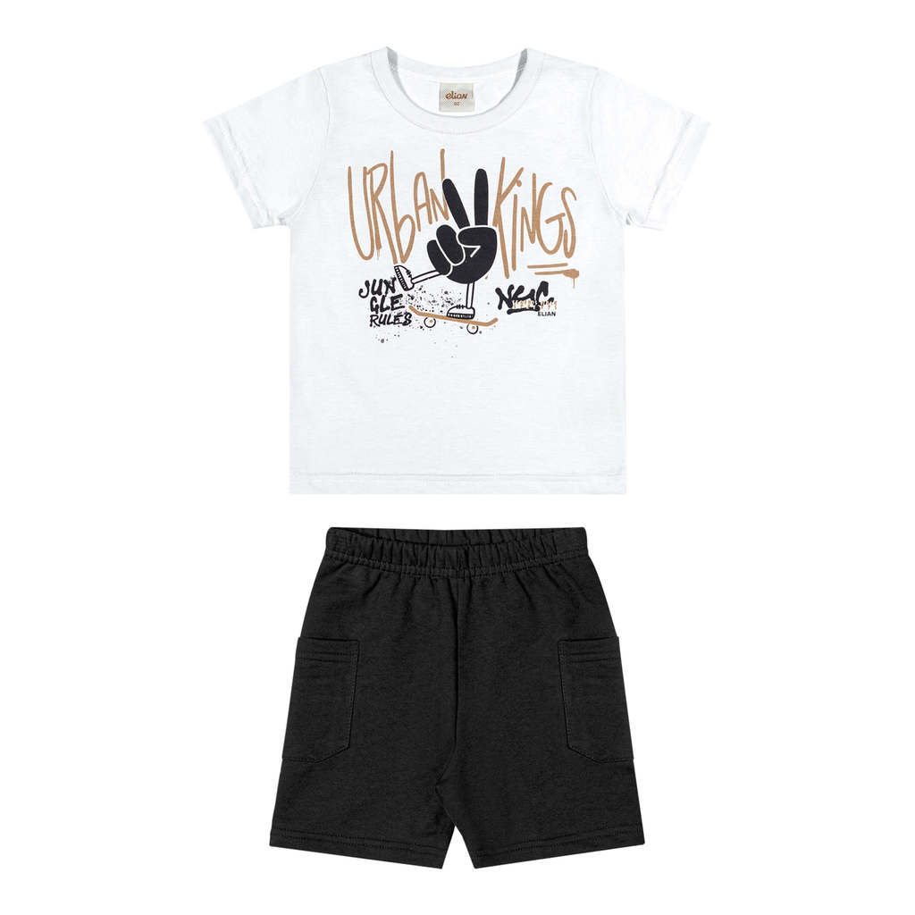 Conjunto Infantil Menino Urban Kings Elian Branco