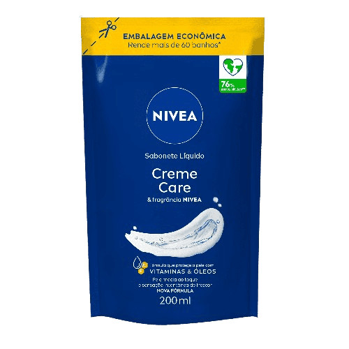 Nivea Refil Sabonete Líquido Corporal Creme Care 200ml