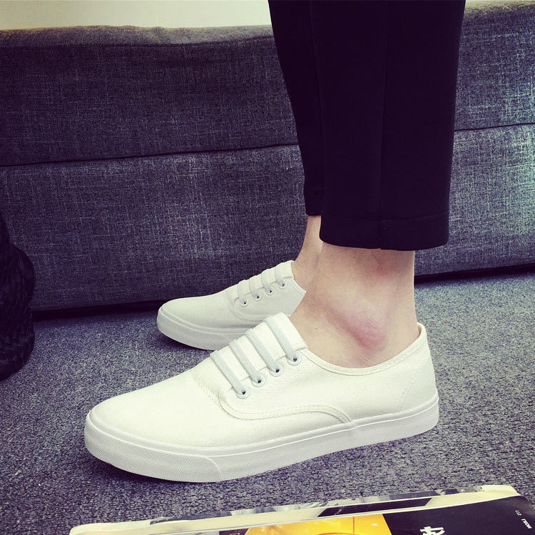 Primavera sapatos masculinos de cano baixo sapatos da moda branco sapatos de lona masculinos sapatos casuais tênis desli