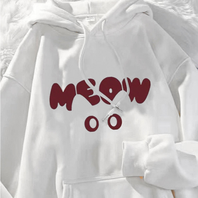 Moletom Canguru Com Capuz Unissex Estampado Gatinho Gato Meow Cat Lover Flanelado Blusa Moletom