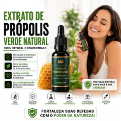 Extrato de Própolis Verde 30ml SUPER CONCENTRADO Com ou SEM ALCOOL 100% Natural Forte Original Vitty