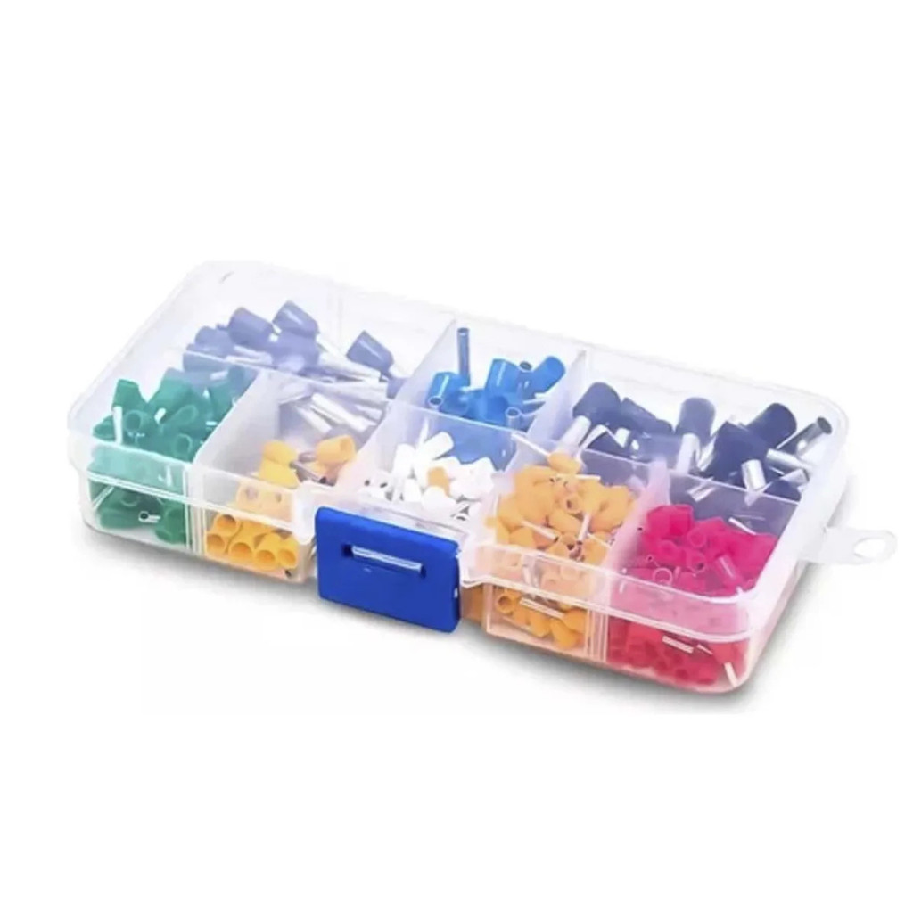 Kit Terminal Conector Tubular Ilhós 1,5/2,5/4/6mm 400 Unidades Coloridos