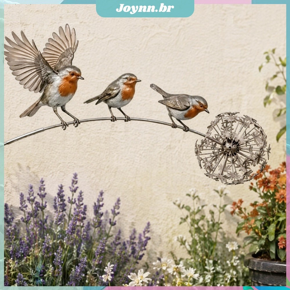 Estaca De Jardim Robin Com Arte De Quintal Ao Ar Livre Destaque De Dente De Leão Para Gramado De Pátio _JOYN