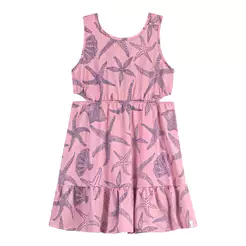 Vestido Infantil Menina Estrelas-do-Mar Elian Rosa