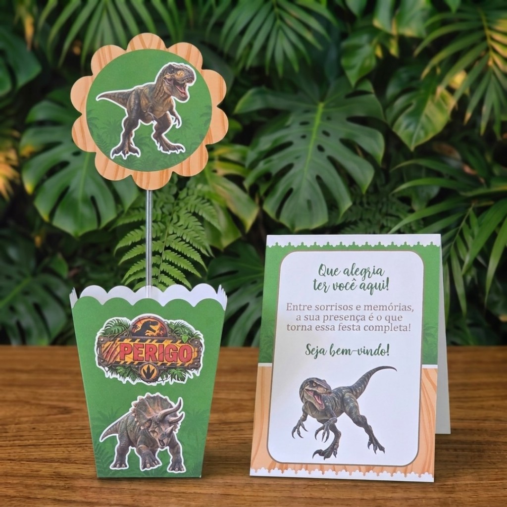 Centros de mesa + Plaquinhas DINOSSAURO lembrancinhas personalizadas para aniversario infantil decoração kit festa