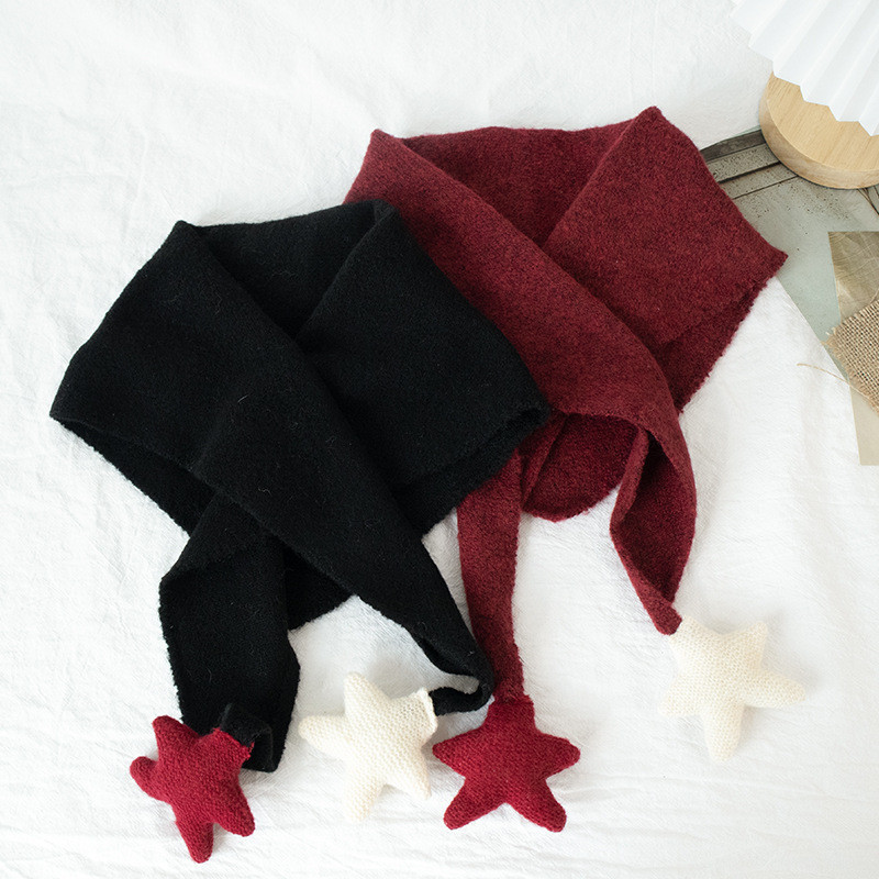 Outono inverno novo estilo estrela malha xale quente à prova de vento xale de natal moda All-Match