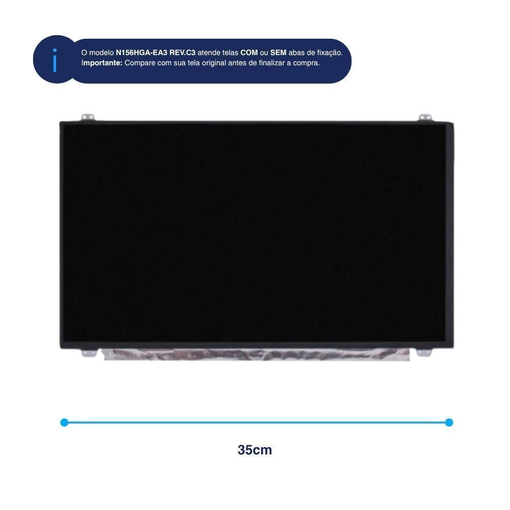 Tela para Notebook Part Number B156HTN03.6 HW1A 15.6" FHD 30 Pinos Fosca