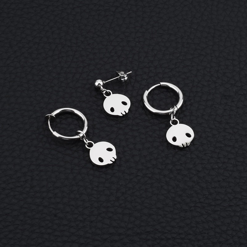 Novo estilo pequeno polvo brincos Punk casal pequenos brincos único doce legal brincos na moda All-Match estilo de Metal