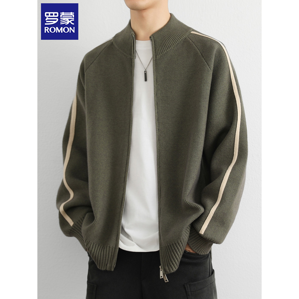 Lomon gola alta de malha Cardigan jaqueta masculina primavera outono inverno novo estilo preguiçoso desgaste exterior so