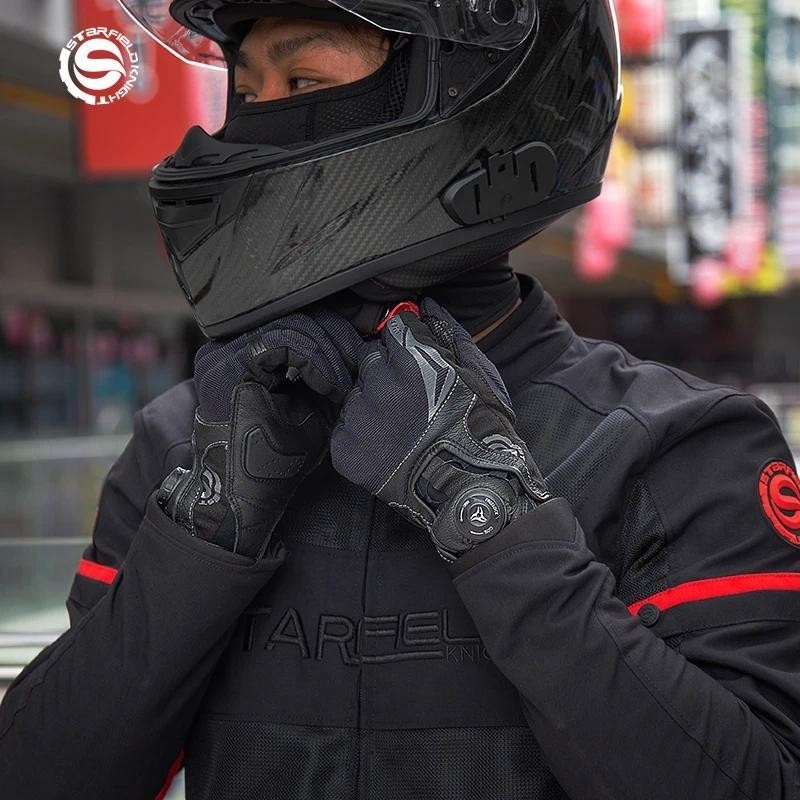 SFK Luvas De Dedo Completo Para Motocicleta , Proteção De Couro De Cabra Genuíno , Ciclismo , Verão , Respirável , Resis