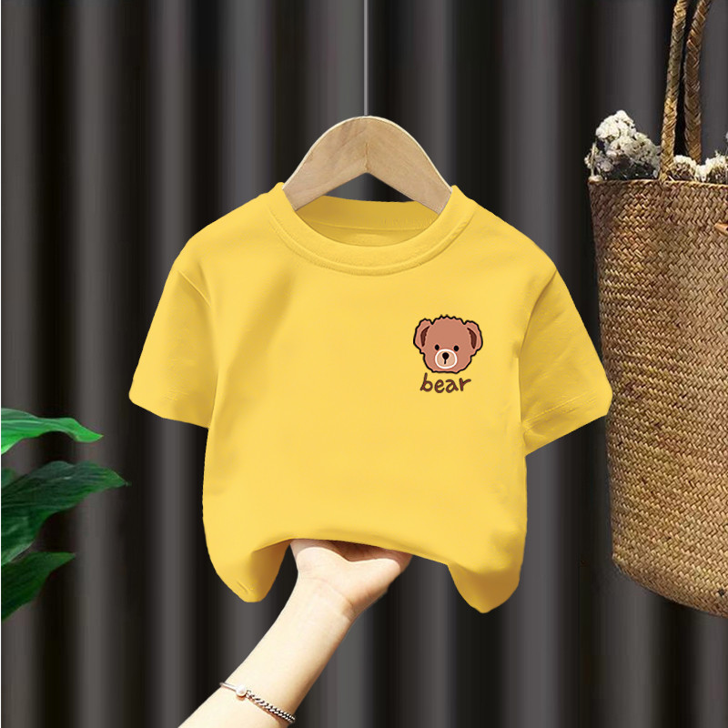 Camiseta para meninos de manga curta puro algodão crianças verão meia manga camiseta pequeno médio meninos 2025 novo