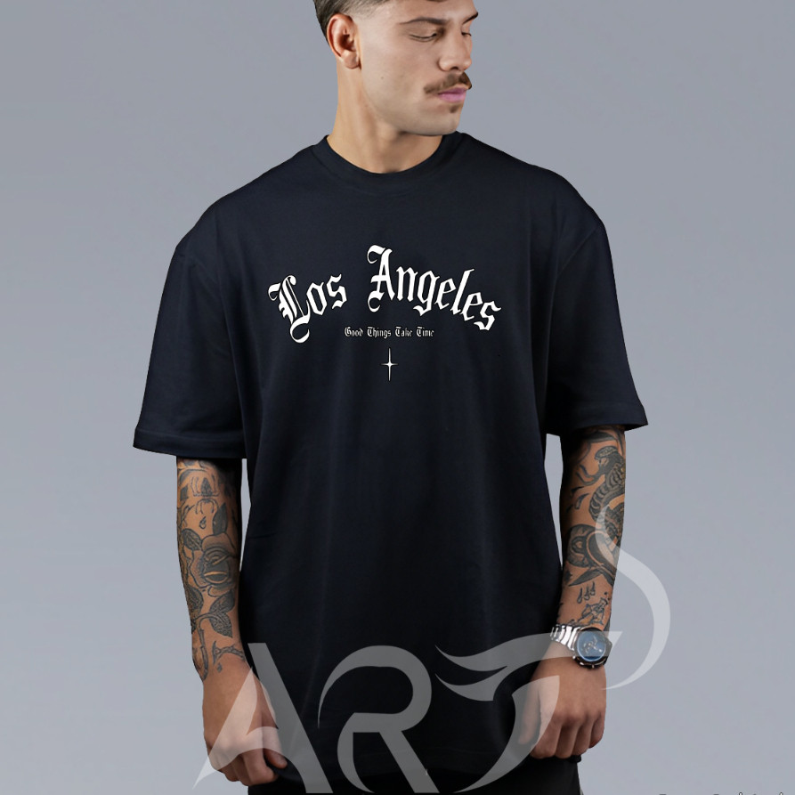 Camiseta Masculina Blusa Streetwear 100% algodão T-shirt Camisa Oversized Unissex Los Angeles