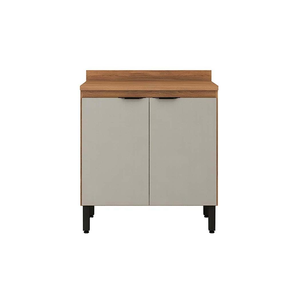 Balcão de Cozinha Firenze 2 Portas c/Tampo 80cm Amendola/Nude Prime TX - Demóbile