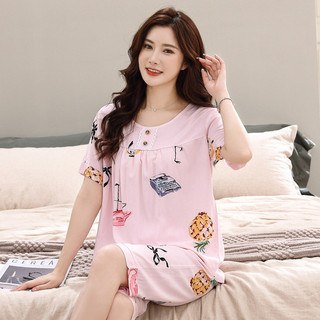 Pijamas de verão feminino puro algodão seda Shorts de manga curta simples terno de duas peças estilo fino senhoras Homew