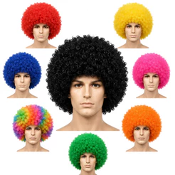 Peruca Coloridas Black Power para Festas Fantasias Eventos Palhaço Halloween Carnaval