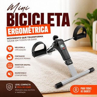 Mini Bicicleta Ergométrica Dobrável para Braços e Pernas com Display LCD e Resistência Ajustável