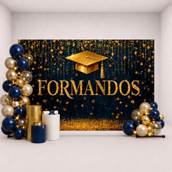 Painel retangular tecido sublimado tema FORMATURA FORMANDOS 5x3 6x3