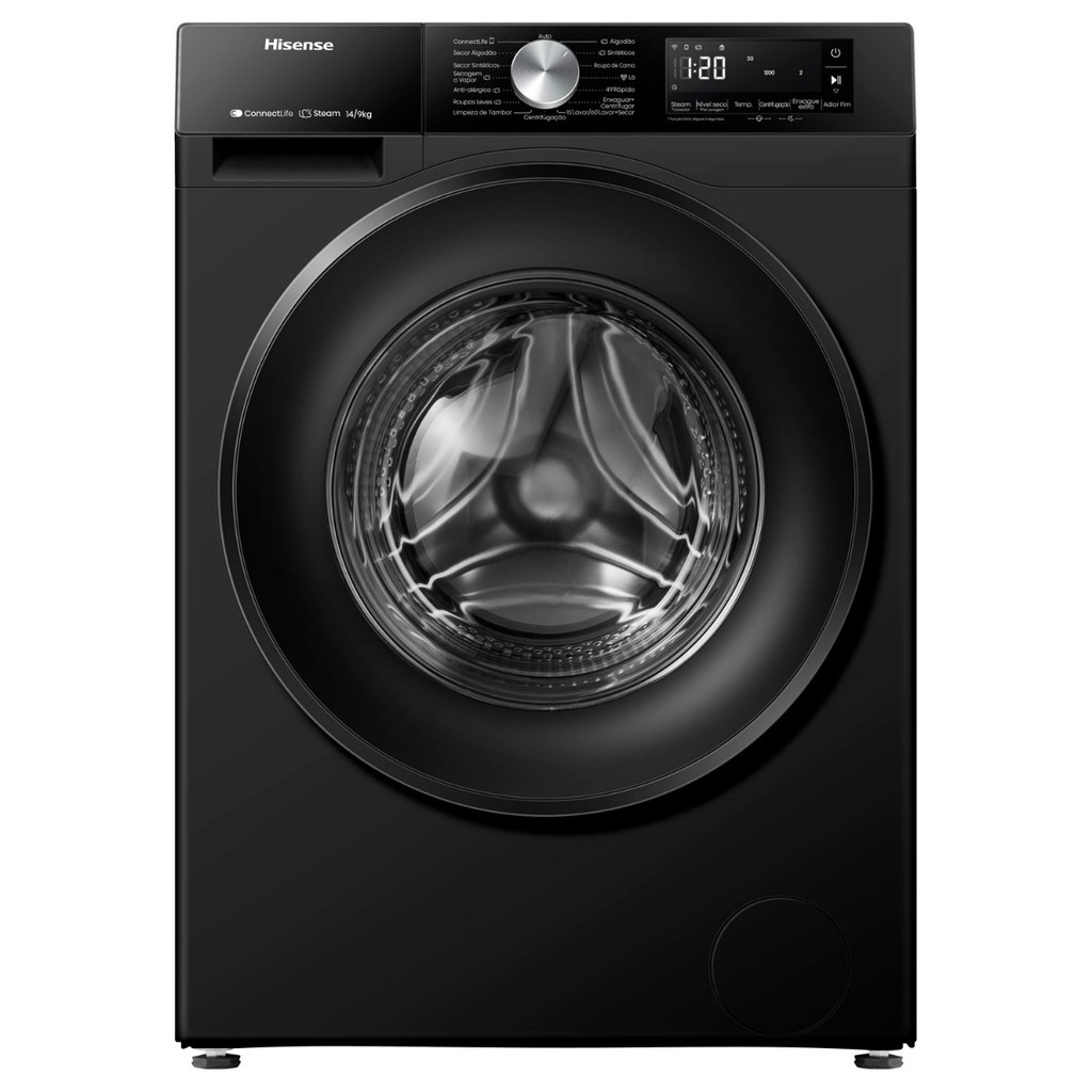 Lava e Seca Hisense 3s 14/9kg com Motor Inverter Wi-fi e Steam Wd3s14 Preta