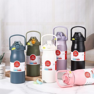 Copo térmico de aço inoxidável 316 Garrafa de água para esportes ao ar livre Meninos Meninas com canudo Copo de água Cop