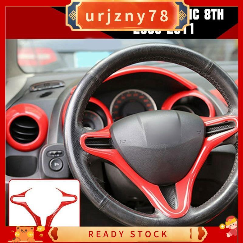 Núcleo Do Volante Interior Adesivo De Fibra Carbono ABS Vermelho Capa Guarnição Para 8Th 2006 + Acessórios