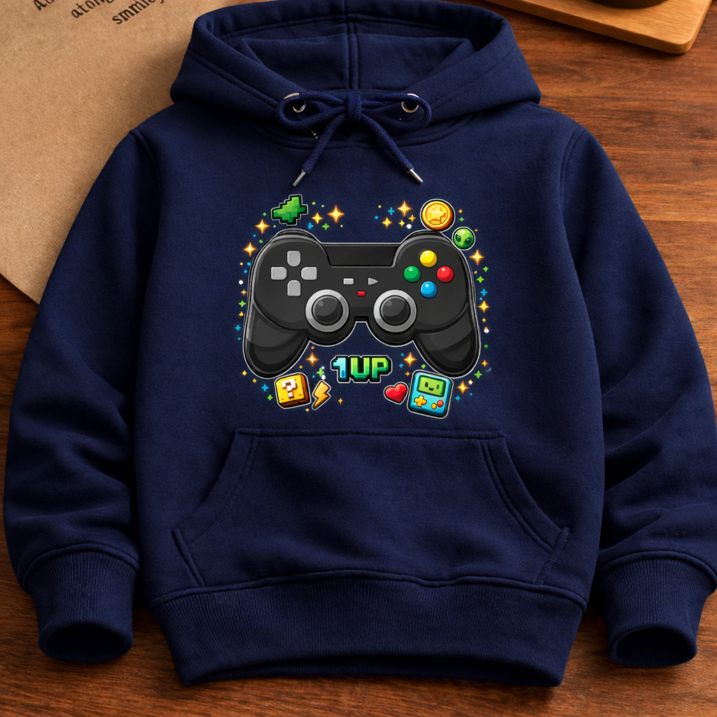 Moletom Canguru Infantil Masculino Estampado Controle Gamer Blusa De Frio Feminina Premium