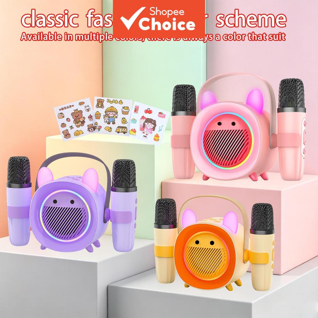 Sistema portátil de karaokê para casa com microfones sem fio Bluetooth, ideal para presente de feriado infantil