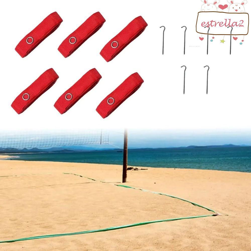 Linhas De Vôlei De Praia AESTRELLA , Marcador De Quadra Com Vermelhas De 8 M De Comprimento , Nylon
