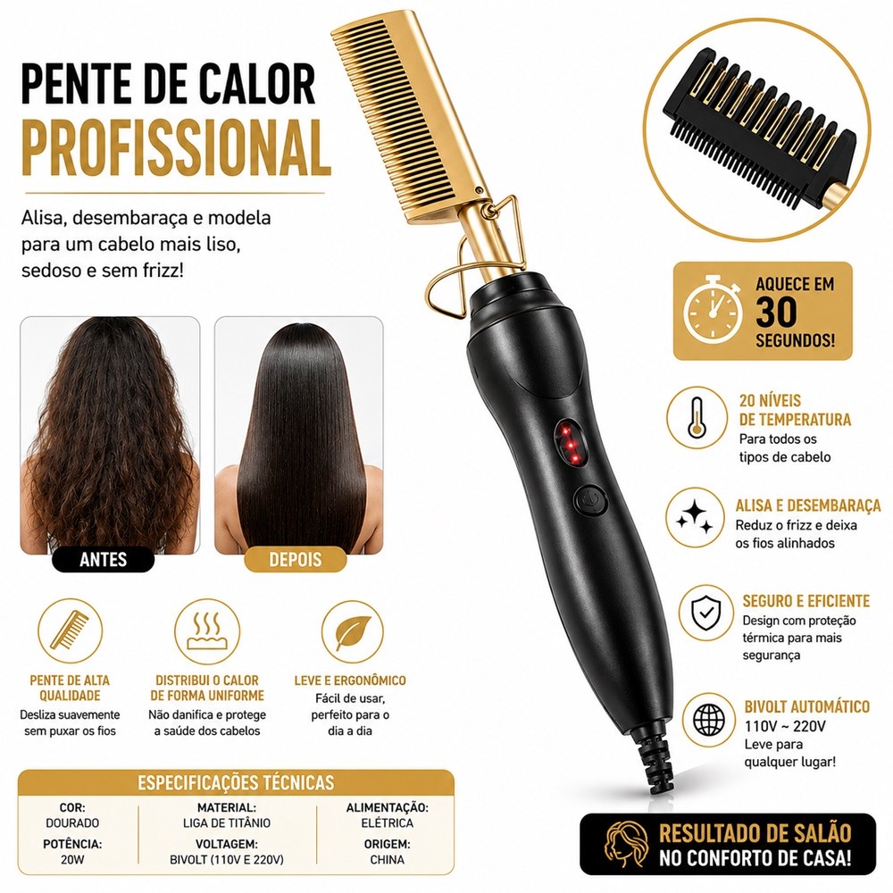 Prancha de Cabelo Portátil: Alisamento e Cachos com Tecnologia Cerâmica Nexora Brasil