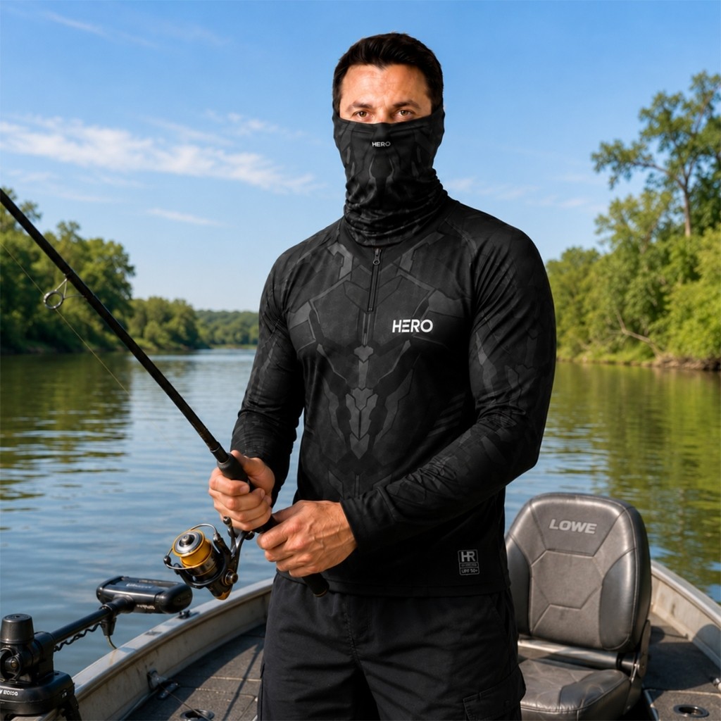 Camisa de Pesca Masculina Dry Fit UV50+ Proteção Solar Manga Longa Camiseta Leve para Pescaria Pesca Esportiva