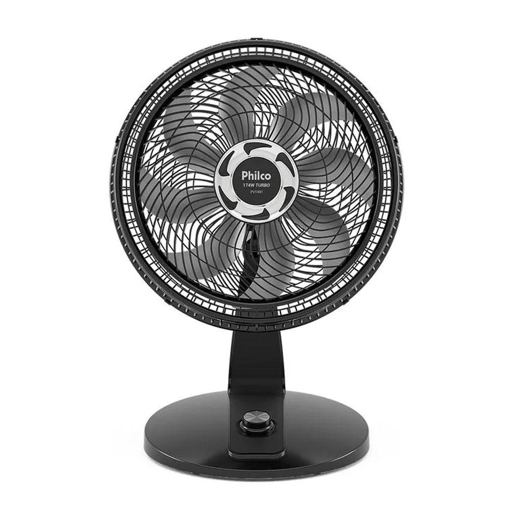 Ventilador De Mesa Philco 8 Pás Preto 40Cm 127V