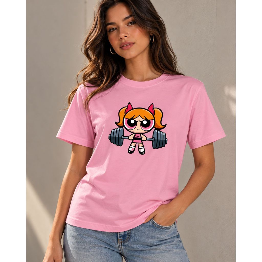 Blusinha Feminina T-Shirt Florzinha Superpoderosas Treino Academia Musculação Camisa Algodão OFERTA
