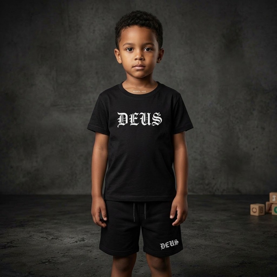 Conjunto infantil moda Camisa e Bermuda Conjunto Menino Infantil Kit Kids Religioso Estiloso Kit favorito das maes