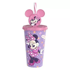 Copo Minnie Rosa Canudo Pin 500 Ml Disney Plasútil