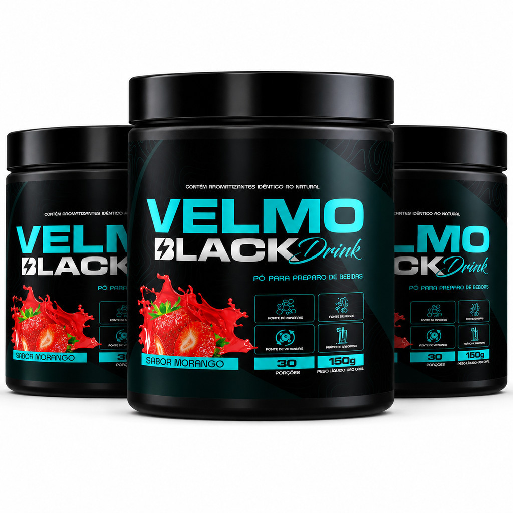 Kit 3 Velmo Black Drink Original 150g - Mais Energia E Força