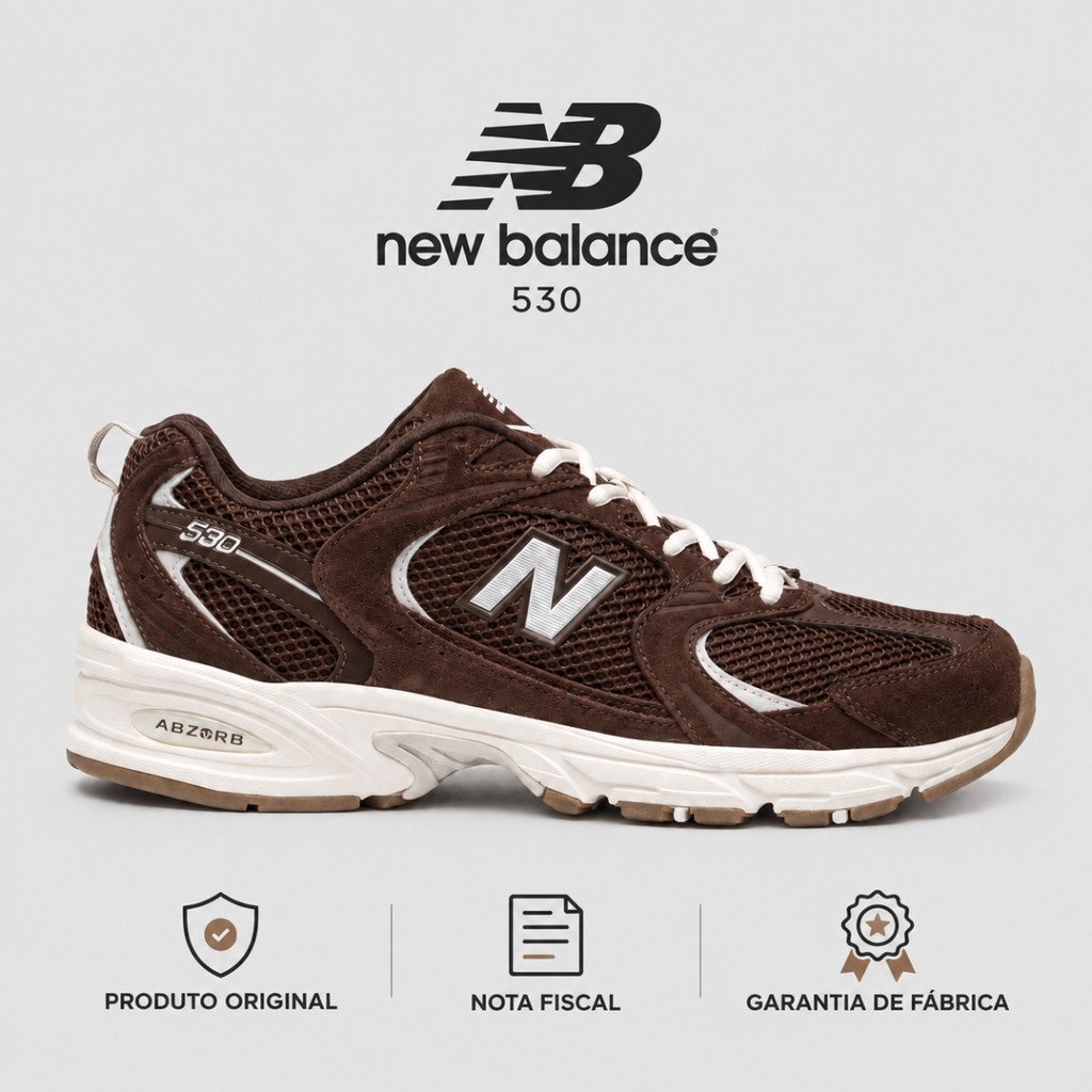 Tenis New Balance 530 Unissex Casual Marrom — imagem 2 de 2