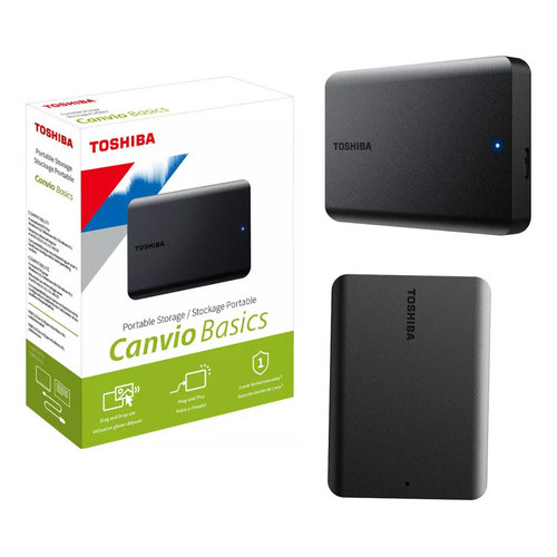 HD Externo Portátil 2TB Toshiba Canvio Basics Preto HDTB520XK3AAI
