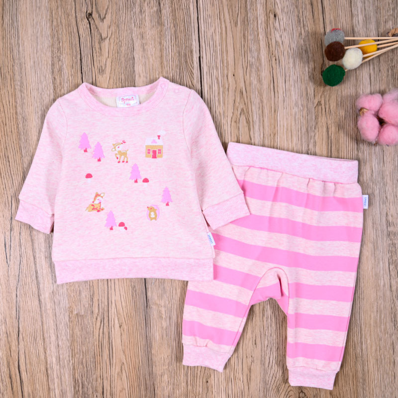 Comércio exterior europeu americano bebê menina primavera outono topo camisa de lã fina moletom de manga comprida bonito