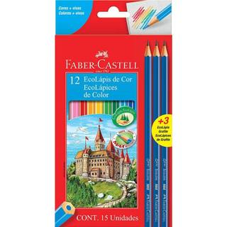 Lápis de cor 12 cores + 3 lápis preto 120112+3GR\112618 Faber-Castell