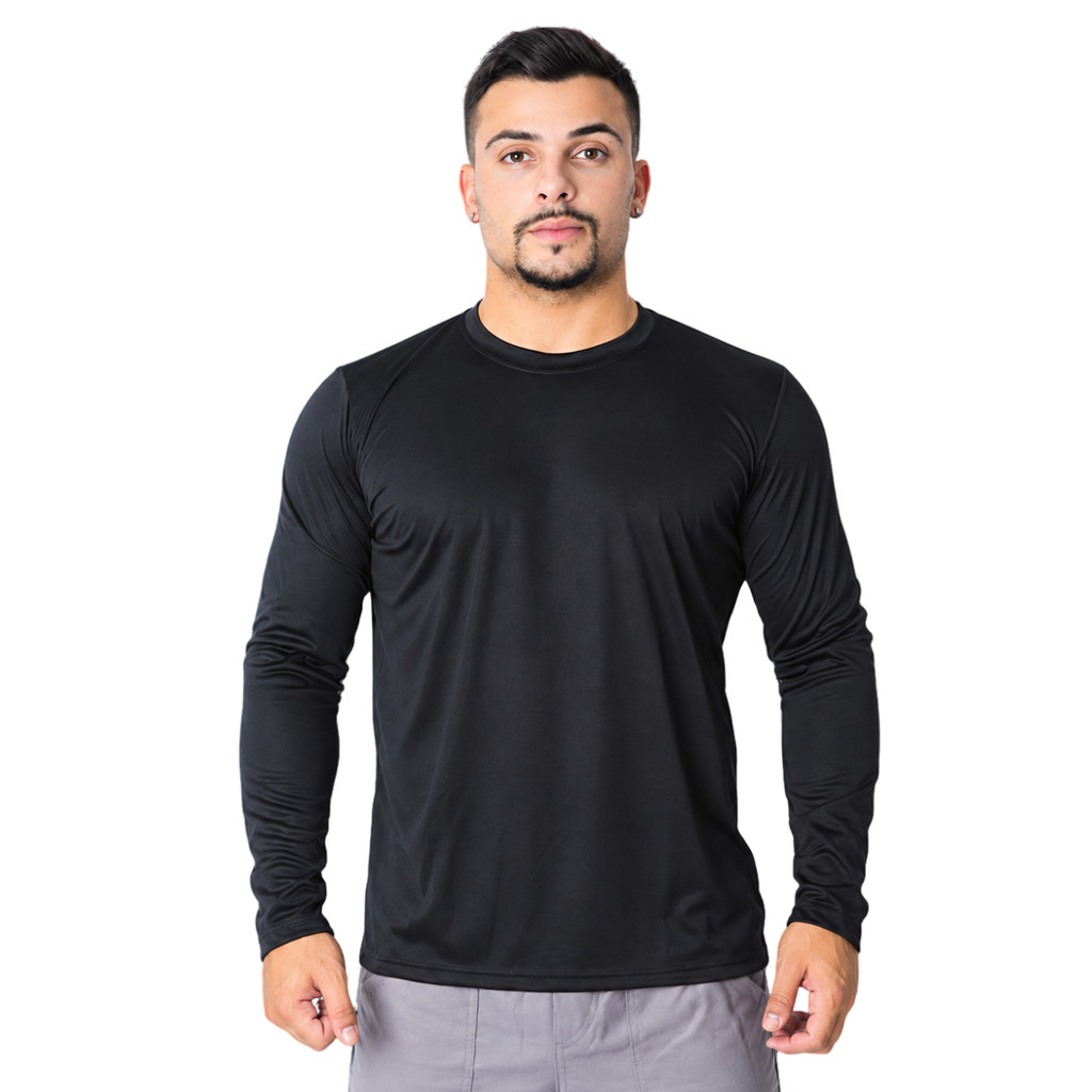 Camisa Térmica Masculina Proteção Solar UV50+ Manga Longa Segunda Pele Camiseta Lisa Academia Treino Trabalho Sol